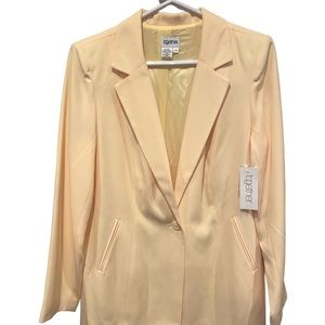 NWT Vintage 90’s 2000’s V Neck Boyfriend Blazer Yellow Size 14